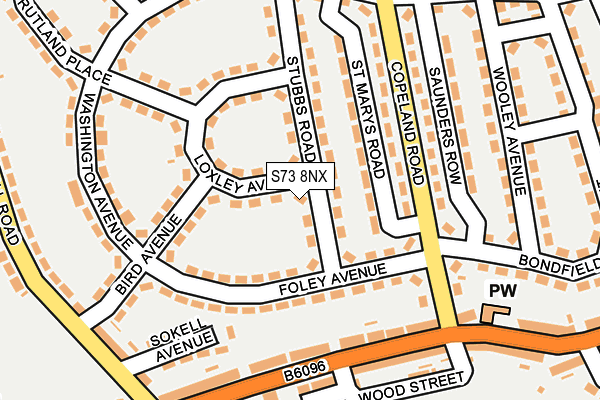S73 8NX map - OS OpenMap – Local (Ordnance Survey) S73 8NX map - OS OpenMap – Local (Ordnance Survey)
