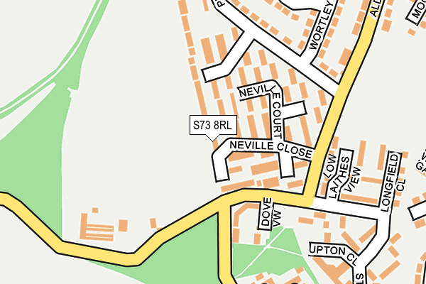 S73 8RL map - OS OpenMap – Local (Ordnance Survey) S73 8RL map - OS OpenMap – Local (Ordnance Survey)
