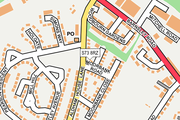 S73 8RZ map - OS OpenMap – Local (Ordnance Survey) S73 8RZ map - OS OpenMap – Local (Ordnance Survey)