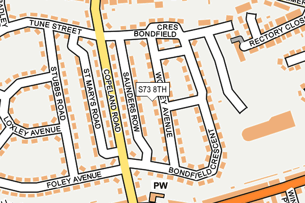 S73 8TH map - OS OpenMap – Local (Ordnance Survey) S73 8TH map - OS OpenMap – Local (Ordnance Survey)