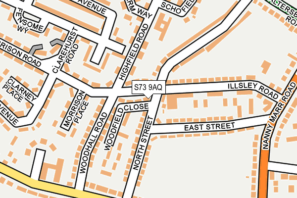 S73 9AQ map - OS OpenMap – Local (Ordnance Survey) S73 9AQ map - OS OpenMap – Local (Ordnance Survey)