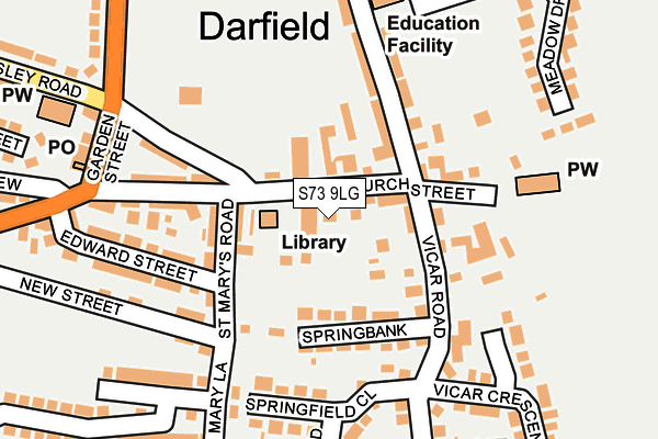 S73 9LG map - OS OpenMap – Local (Ordnance Survey) S73 9LG map - OS OpenMap – Local (Ordnance Survey)