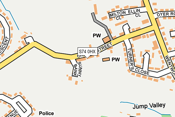 S74 0HX map - OS OpenMap – Local (Ordnance Survey) S74 0HX map - OS OpenMap – Local (Ordnance Survey)