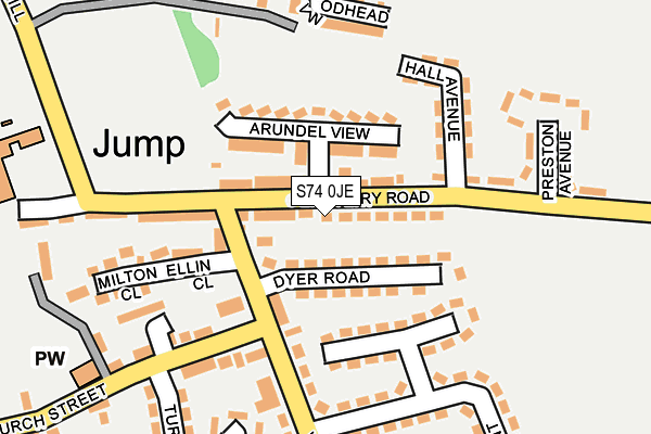 S74 0JE map - OS OpenMap – Local (Ordnance Survey) S74 0JE map - OS OpenMap – Local (Ordnance Survey)