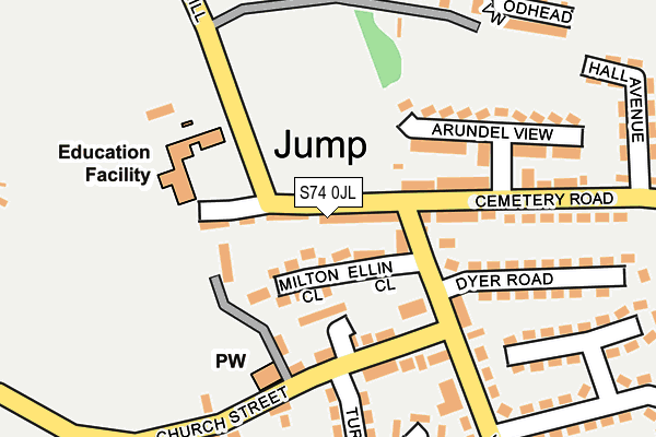 S74 0JL map - OS OpenMap – Local (Ordnance Survey) S74 0JL map - OS OpenMap – Local (Ordnance Survey)