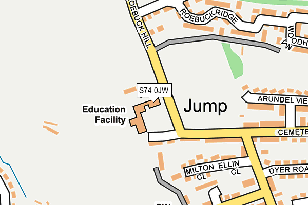 S74 0JW map - OS OpenMap – Local (Ordnance Survey) S74 0JW map - OS OpenMap – Local (Ordnance Survey)