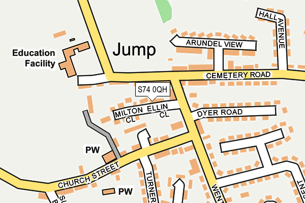 S74 0QH map - OS OpenMap – Local (Ordnance Survey) S74 0QH map - OS OpenMap – Local (Ordnance Survey)