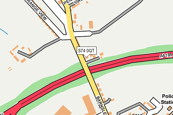 S74 0QT map - OS OpenMap – Local (Ordnance Survey) S74 0QT map - OS OpenMap – Local (Ordnance Survey)
