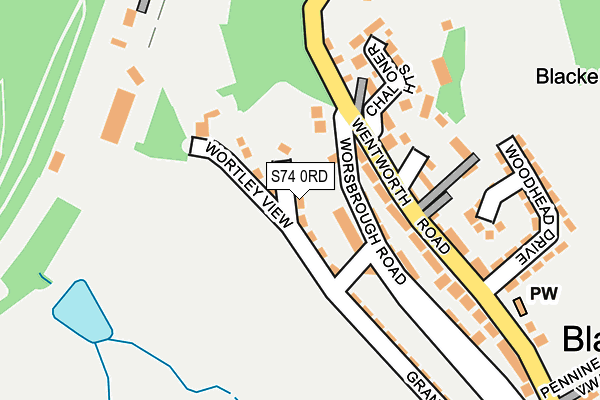 S74 0RD map - OS OpenMap – Local (Ordnance Survey) S74 0RD map - OS OpenMap – Local (Ordnance Survey)