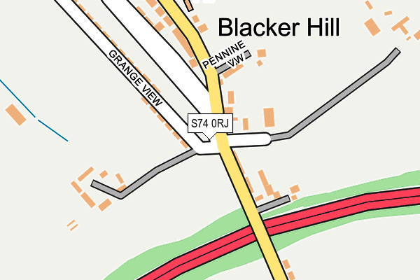 S74 0RJ map - OS OpenMap – Local (Ordnance Survey) S74 0RJ map - OS OpenMap – Local (Ordnance Survey)
