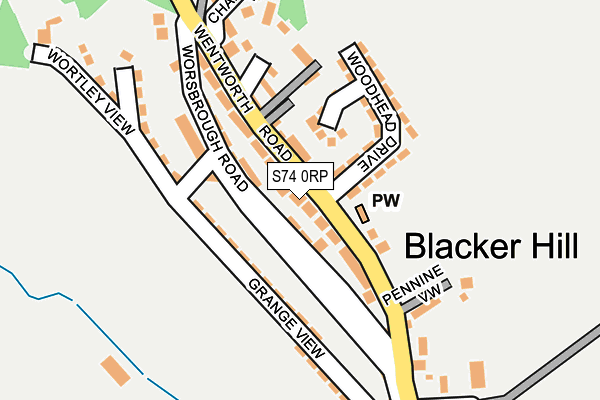 S74 0RP map - OS OpenMap – Local (Ordnance Survey) S74 0RP map - OS OpenMap – Local (Ordnance Survey)