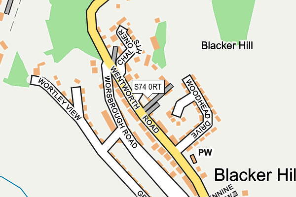 S74 0RT map - OS OpenMap – Local (Ordnance Survey) S74 0RT map - OS OpenMap – Local (Ordnance Survey)