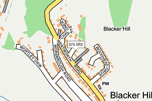 S74 0RX map - OS OpenMap – Local (Ordnance Survey) S74 0RX map - OS OpenMap – Local (Ordnance Survey)