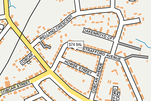 S74 8AL map - OS OpenMap – Local (Ordnance Survey) S74 8AL map - OS OpenMap – Local (Ordnance Survey)