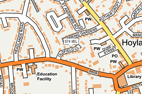 S74 9EL map - OS OpenMap – Local (Ordnance Survey) S74 9EL map - OS OpenMap – Local (Ordnance Survey)