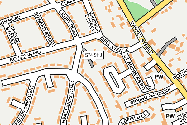 S74 9HJ map - OS OpenMap – Local (Ordnance Survey) S74 9HJ map - OS OpenMap – Local (Ordnance Survey)
