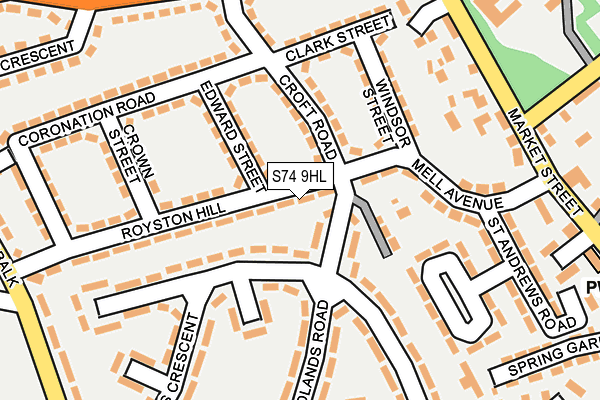 S74 9HL map - OS OpenMap – Local (Ordnance Survey) S74 9HL map - OS OpenMap – Local (Ordnance Survey)