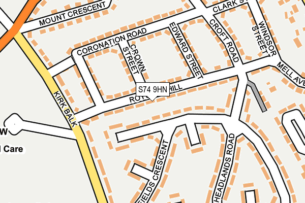 S74 9HN map - OS OpenMap – Local (Ordnance Survey) S74 9HN map - OS OpenMap – Local (Ordnance Survey)