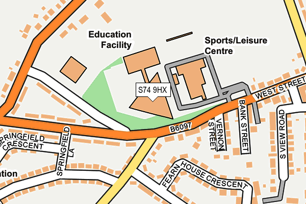 S74 9HX map - OS OpenMap – Local (Ordnance Survey) S74 9HX map - OS OpenMap – Local (Ordnance Survey)