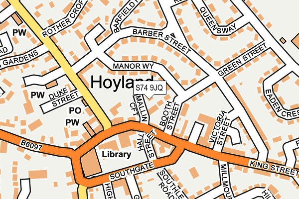 S74 9JQ map - OS OpenMap – Local (Ordnance Survey) S74 9JQ map - OS OpenMap – Local (Ordnance Survey)