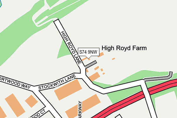 S74 9NW map - OS OpenMap – Local (Ordnance Survey) S74 9NW map - OS OpenMap – Local (Ordnance Survey)