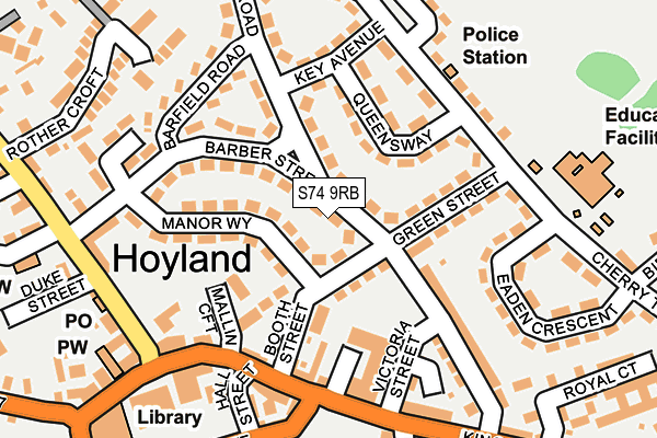 S74 9RB map - OS OpenMap – Local (Ordnance Survey) S74 9RB map - OS OpenMap – Local (Ordnance Survey)
