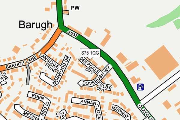 S75 1QG map - OS OpenMap – Local (Ordnance Survey) S75 1QG map - OS OpenMap – Local (Ordnance Survey)