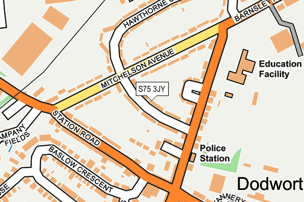 S75 3JY map - OS OpenMap – Local (Ordnance Survey) S75 3JY map - OS OpenMap – Local (Ordnance Survey)