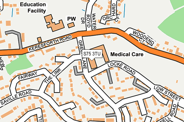 S75 3TU map - OS OpenMap – Local (Ordnance Survey) S75 3TU map - OS OpenMap – Local (Ordnance Survey)