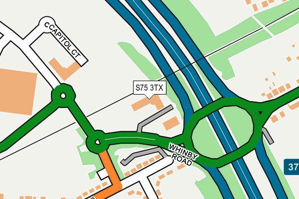 S75 3TX map - OS OpenMap – Local (Ordnance Survey) S75 3TX map - OS OpenMap – Local (Ordnance Survey)