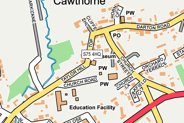 S75 4HQ map - OS OpenMap – Local (Ordnance Survey) S75 4HQ map - OS OpenMap – Local (Ordnance Survey)