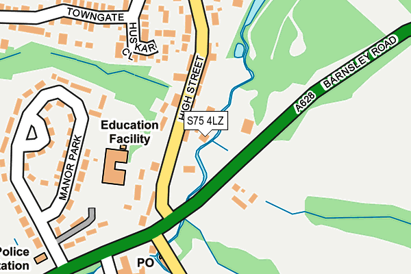 S75 4LZ map - OS OpenMap – Local (Ordnance Survey) S75 4LZ map - OS OpenMap – Local (Ordnance Survey)