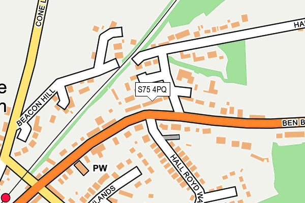 S75 4PQ map - OS OpenMap – Local (Ordnance Survey) S75 4PQ map - OS OpenMap – Local (Ordnance Survey)