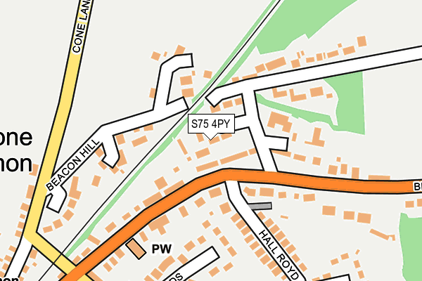 S75 4PY map - OS OpenMap – Local (Ordnance Survey) S75 4PY map - OS OpenMap – Local (Ordnance Survey)
