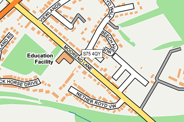 S75 4QY map - OS OpenMap – Local (Ordnance Survey) S75 4QY map - OS OpenMap – Local (Ordnance Survey)