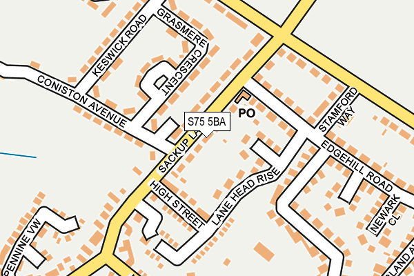 S75 5BA map - OS OpenMap – Local (Ordnance Survey) S75 5BA map - OS OpenMap – Local (Ordnance Survey)