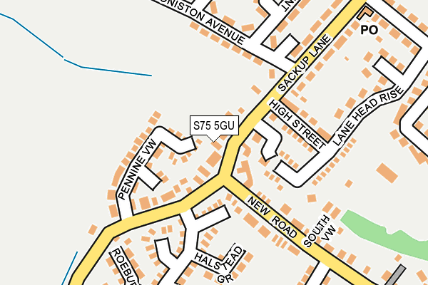 S75 5GU map - OS OpenMap – Local (Ordnance Survey) S75 5GU map - OS OpenMap – Local (Ordnance Survey)