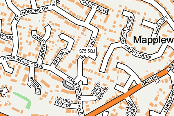 S75 5QJ map - OS OpenMap – Local (Ordnance Survey) S75 5QJ map - OS OpenMap – Local (Ordnance Survey)