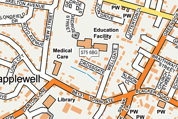 S75 6BG map - OS OpenMap – Local (Ordnance Survey) S75 6BG map - OS OpenMap – Local (Ordnance Survey)