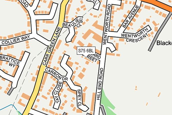S75 6BL map - OS OpenMap – Local (Ordnance Survey) S75 6BL map - OS OpenMap – Local (Ordnance Survey)