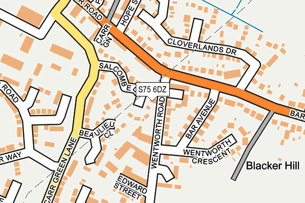 S75 6DZ map - OS OpenMap – Local (Ordnance Survey) S75 6DZ map - OS OpenMap – Local (Ordnance Survey)
