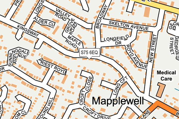 S75 6EQ map - OS OpenMap – Local (Ordnance Survey) S75 6EQ map - OS OpenMap – Local (Ordnance Survey)