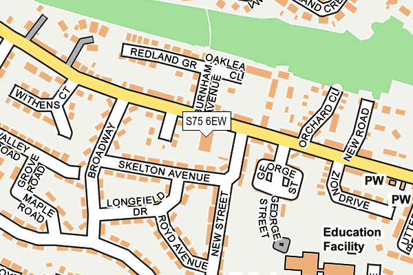 S75 6EW map - OS OpenMap – Local (Ordnance Survey) S75 6EW map - OS OpenMap – Local (Ordnance Survey)