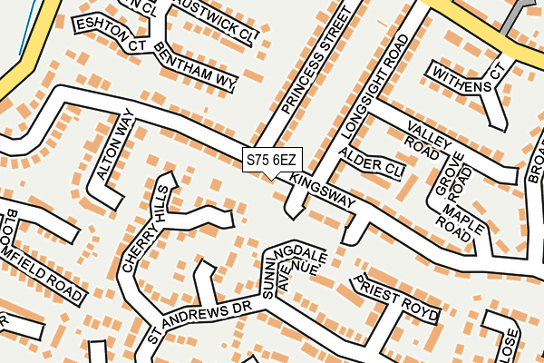 S75 6EZ map - OS OpenMap – Local (Ordnance Survey) S75 6EZ map - OS OpenMap – Local (Ordnance Survey)