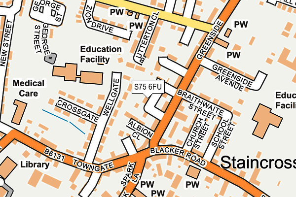 S75 6FU map - OS OpenMap – Local (Ordnance Survey) S75 6FU map - OS OpenMap – Local (Ordnance Survey)