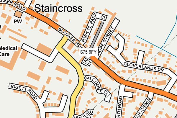 S75 6FY map - OS OpenMap – Local (Ordnance Survey) S75 6FY map - OS OpenMap – Local (Ordnance Survey)