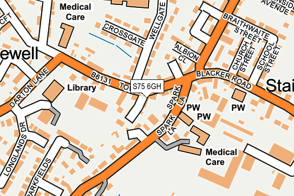 S75 6GH map - OS OpenMap – Local (Ordnance Survey) S75 6GH map - OS OpenMap – Local (Ordnance Survey)