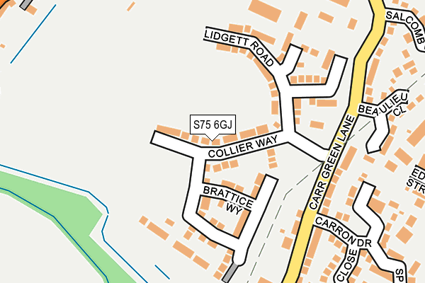 S75 6GJ map - OS OpenMap – Local (Ordnance Survey) S75 6GJ map - OS OpenMap – Local (Ordnance Survey)