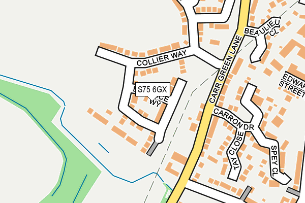 S75 6GX map - OS OpenMap – Local (Ordnance Survey) S75 6GX map - OS OpenMap – Local (Ordnance Survey)
