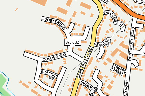 S75 6GZ map - OS OpenMap – Local (Ordnance Survey) S75 6GZ map - OS OpenMap – Local (Ordnance Survey)